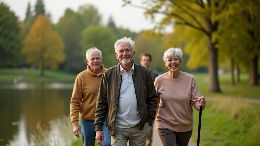 Seniorų poilsio grupė žygiauja prie ežero